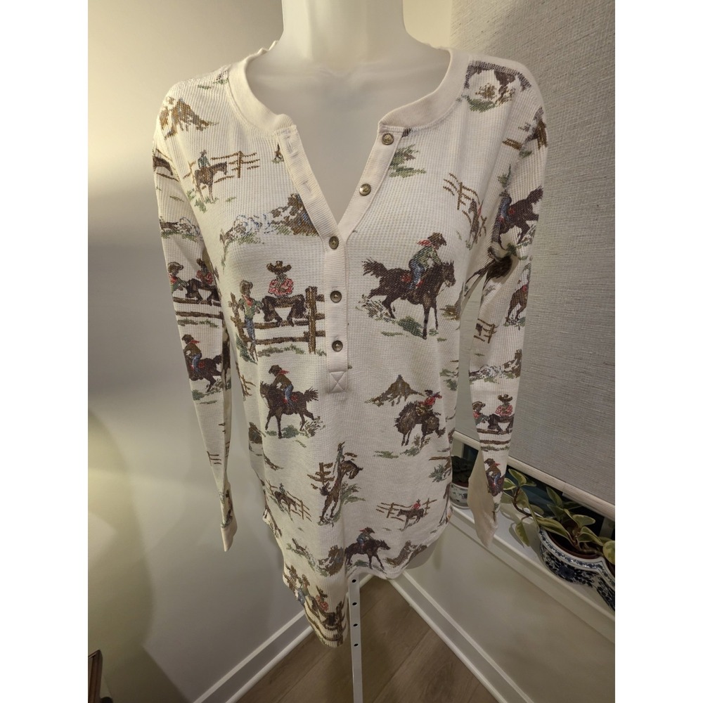 Eddie Bauer ILARIA URBINATI LIMITED EDITION Henley Women's S Western Rodeo NWOT - Picture 13 of 16
